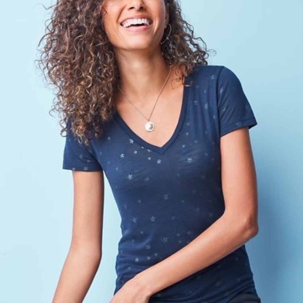 Scattered Star Tee- Navy